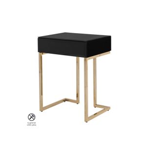 Lorenzo Black Glass Side Table