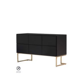 Lorenzo Black Glass Chest of Drawers