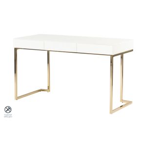 Lorenzo White Glass Desk