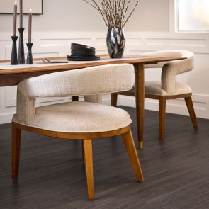 Madison Chaise de salle à manger,  cadre noyer  – Taupe clair
