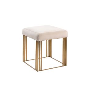 Manhattan Tabouret, base laiton - Craie