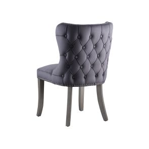 Margonia Silla de comedor con patas de peltre - Gris tormenta