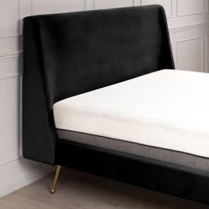 Mason Black Bed - Brushed Gold Legs