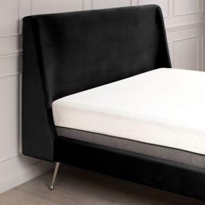 Mason Black Bed - Shiny Silver Legs