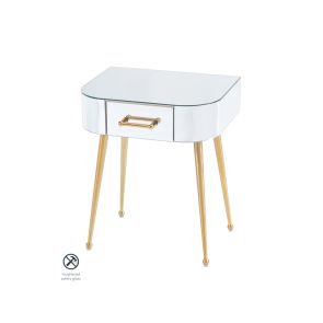 Mason Mirrored Side Table – Brushed Gold Legs