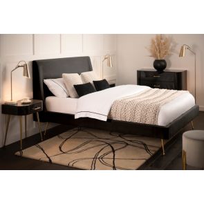 Mason Black Bed - Brushed Gold Legs