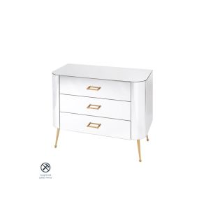 Mason Mirrored Chest of Drawers – Brushed Gold Legs