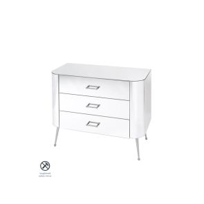 Mason Mirrored Chest of Drawers – Shiny Silver Legs
