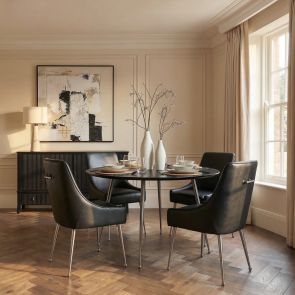 Mason Dining Table – Brushed Silver Legs