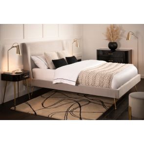 Mason Silver Bed - Brushed Gold Legs