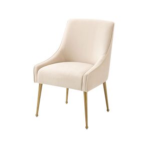 Mason Dining Chair Chalk - Brushed Gold Legs