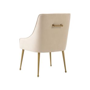 Mason Dining Chair Chalk - Brushed Gold Legs