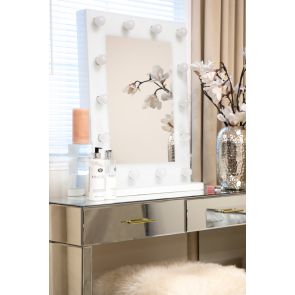 Melissa White Glass Dressing Mirror