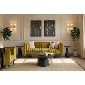 Metz Two Seat Sofa - Olive