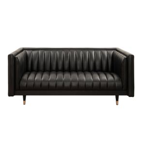 Metz Two Seat Sofa - Black Leather