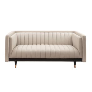 Metz Two Seat Sofa – Light Taupe Faux leather