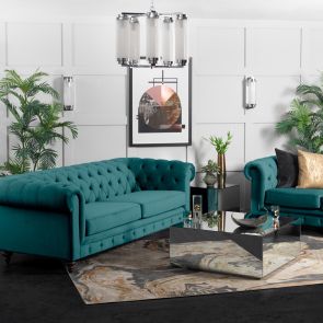 Monty 3-Zitsbank Pauw Blauw