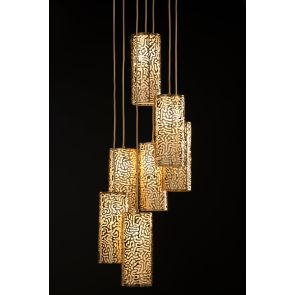 Moray Seven Light Pendant Brass 