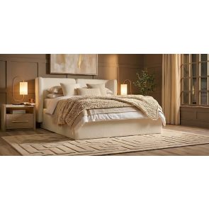 Munich Säng med Förvaring – Ivory Chenille