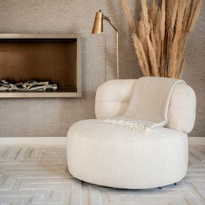 Mush Swivel Chair Natural Linen