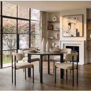 Niven 4 Seat Dining Table Concrete effect - Black Legs