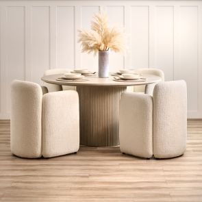 Munich Dining Chair – Ivory Chenille