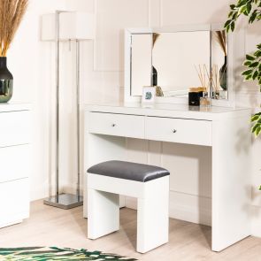 Pimlico Console/Toeletta in Vetro bianco a 2 gambe