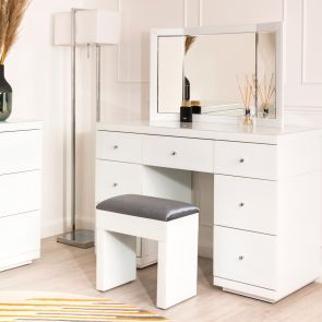 Pimlico White glass Dressing Table 