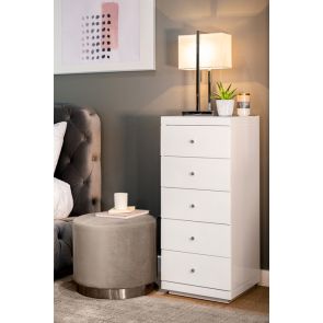 Pimlico White Glass Tallboy 