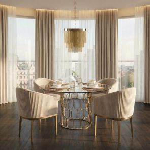 Pino 4-5 Brass Dining Table