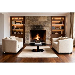 Pino Sofá de dos plazas – Caliza – Base plateada