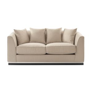 Pino Sofá de dos plazas – Caliza – Base plateada