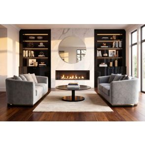 Pino Two Seat Sofa - Dove Grey - Brass Base