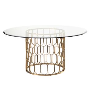 Pino 6-8 Seat Brass Dining Table