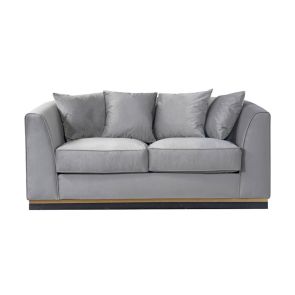 Pino Two Seat Sofa - Dove Grey - Brass Base