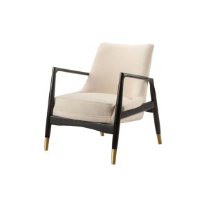 Porter - Sillón - Gris paloma - Borg Crema - Base Negra