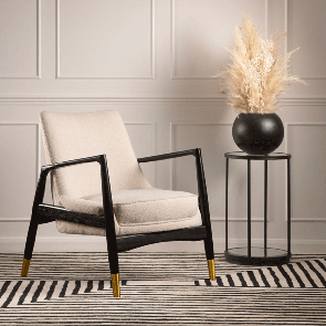 Porter - Sillón - Gris paloma - Borg Crema - Base Negra