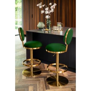 Ravello Sgabello da Bar in Ottone – Verde bottiglia