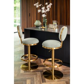 Ravello Bar Stool - Brass - Jade