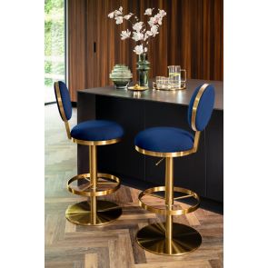 Ravello Sgabello da Bar in Ottone – Blu Marina