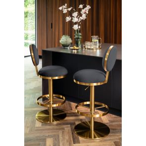 Ravello Bar Stool - Brass - Smoke