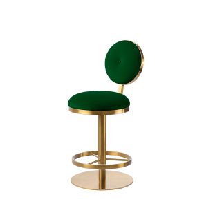 Ravello Bar Stool - Brass - Bottle Green