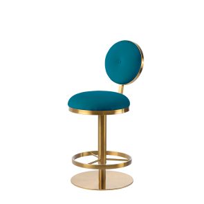 Ravello Bar Stool - Brass - Teal