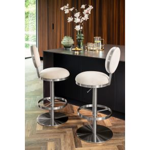 Ravello Bar Stool - Silver - Chalk