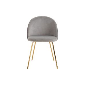Roanna Dining Chair - Dove Grey - Brass Base