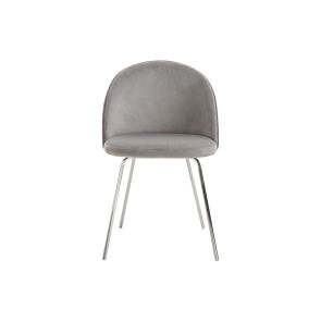 Roanna Chaise, piétement argent -Gris colombe