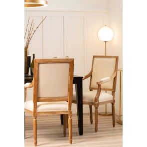 Rosselle Poltroncina stile Francese in Rovere patinato - schienale rettangolare 