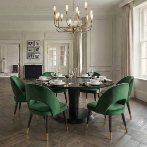 Rossini Chaise, extrémités laiton - Vert bouteille