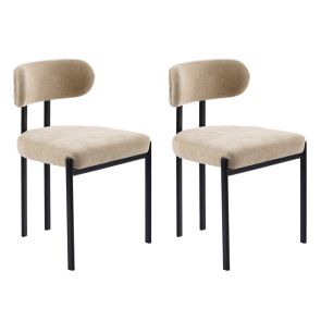 Sen Lot de 2 chaises de salle à manger – Sable