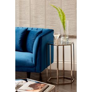 (ID:32258) Alveare Side Table - Brushed Chrome- Silver mirror